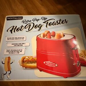 Nostalgia Red Pop-Up Hot Dog Toaster